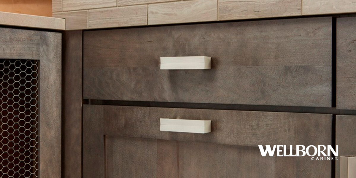 close up of wellborn laminate kitchen cabinet